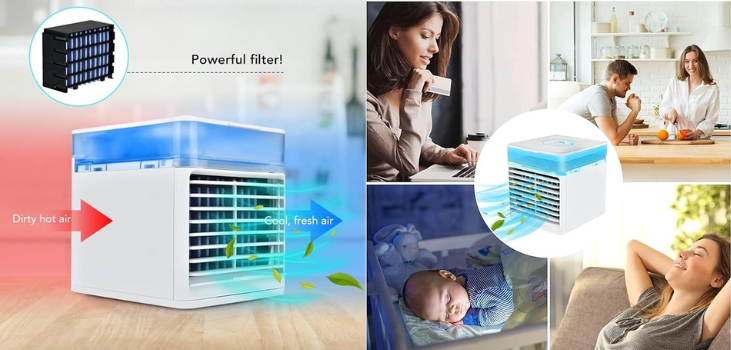 Collage of Ultra Air Cooler in use